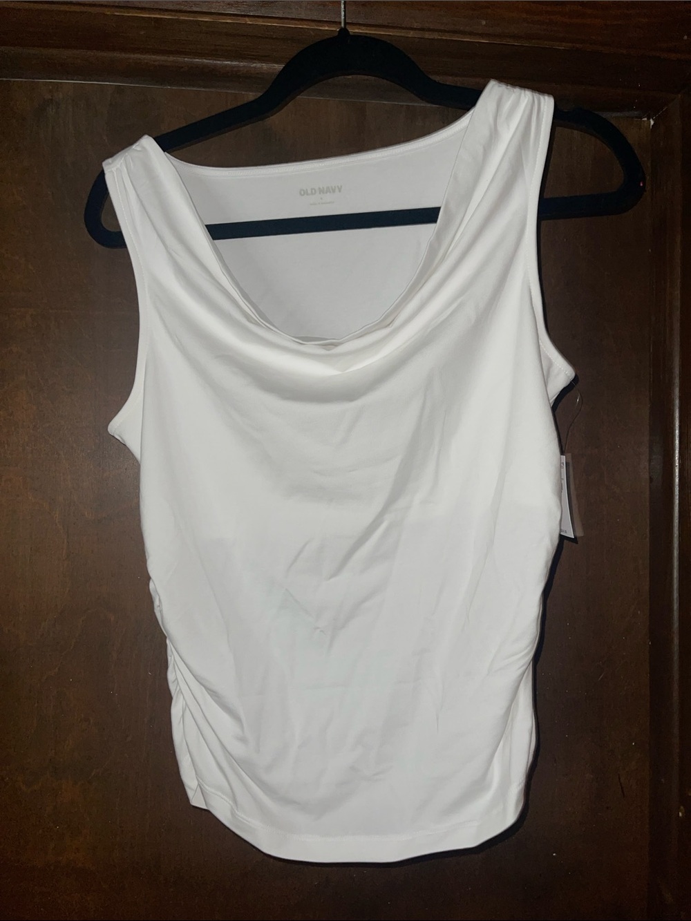 Old Navy White Drape Neck Tank Top